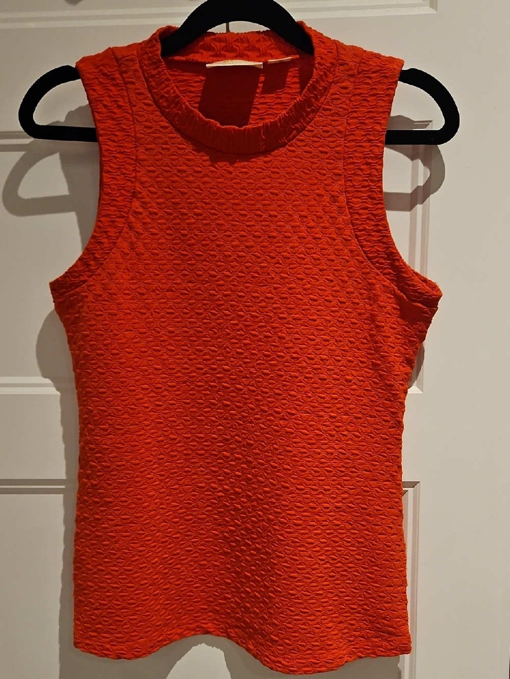 Anthropologie Textured Sleeveless Tank - Orange